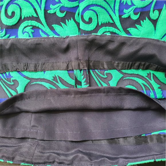 J Crew Green Blue Black A-Line Sleeveless Sheath Dress Vinyard Jacquard … - Picture 7 of 10